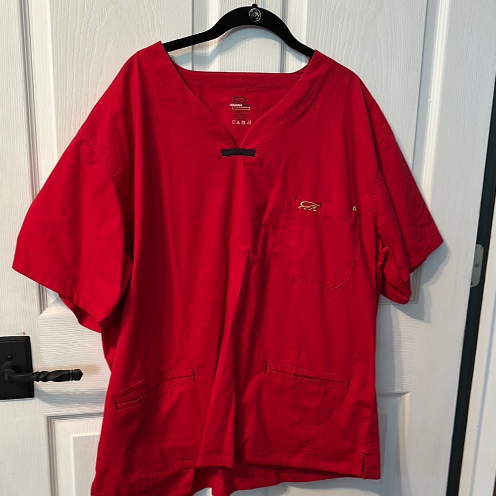 Unisex IguanaMed scrub top red 3X